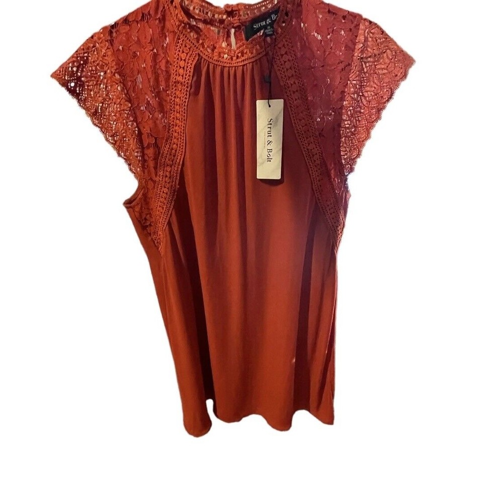NWT Strut & Bolt Dress Women's Size Small Terracotta‎ Orange Lace - Picture 3 of 8